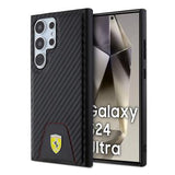Samsung Galaxy S24 Ultra Ferrari Carbon Syet Bund Cover - Sort