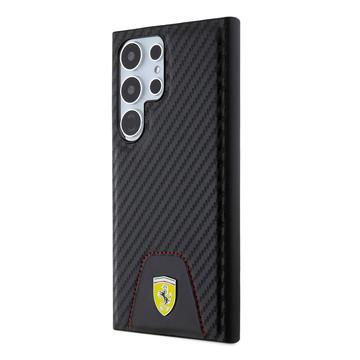Samsung Galaxy S24 Ultra Ferrari Carbon Syet Bund Cover - Sort