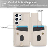 Samsung Galaxy S24 Ultra Blomsterdekoration Cover med Rem - Beige