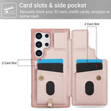 Samsung Galaxy S24 Ultra Blomsterdekoration Cover med Rem - Pink