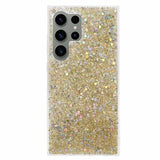Samsung Galaxy S24 Ultra Glitter Flakes TPU Cover - Guld