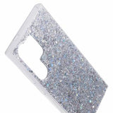 Samsung Galaxy S24 Ultra Glitter Flakes TPU Cover - Sølv