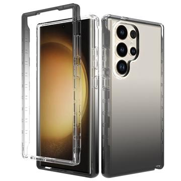 Samsung Galaxy S24 Ultra Gradient Series Hybrid Cover - Sort / Gennemsigtig