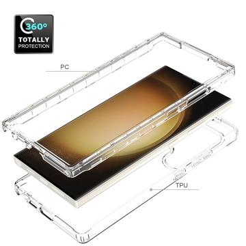 Samsung Galaxy S24 Ultra Gradient Series Hybrid Cover - Sort / Gennemsigtig
