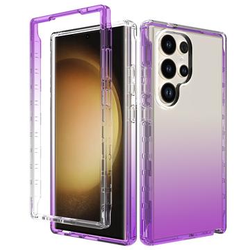 Samsung Galaxy S24 Ultra Gradient Series Hybrid Cover - Lilla / Gennemsigtig