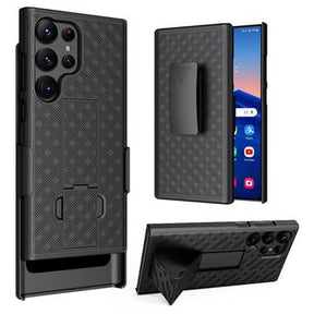 Samsung Galaxy S24 Ultra Hybrid Cover med Bælteklips - Sort