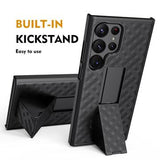 Samsung Galaxy S24 Ultra Hybrid Cover med Bælteklips - Sort