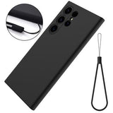 Samsung Galaxy S24 Ultra Liquid Silikone Cover med Strop - Sort