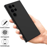 Samsung Galaxy S24 Ultra Liquid Silikone Cover med Strop - Sort