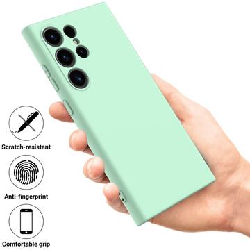 Samsung Galaxy S24 Ultra Liquid Silikone Cover med Strop - Grøn