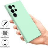 Samsung Galaxy S24 Ultra Liquid Silikone Cover med Strop - Grøn