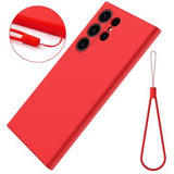 Samsung Galaxy S24 Ultra Liquid Silikone Cover med Strop - Rød