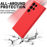 Samsung Galaxy S24 Ultra Liquid Silikone Cover med Strop - Rød