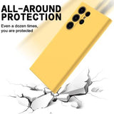 Samsung Galaxy S24 Ultra Liquid Silikone Cover med Strop - Gul