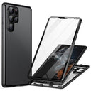 Samsung Galaxy S24 Ultra Magnetisk Cover med Hærdet Glas - Sort