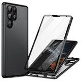 Samsung Galaxy S24 Ultra Magnetisk Cover med Hærdet Glas - Sort