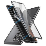 Samsung Galaxy S24 Ultra Magnetisk Cover med Hærdet Glas - Sort