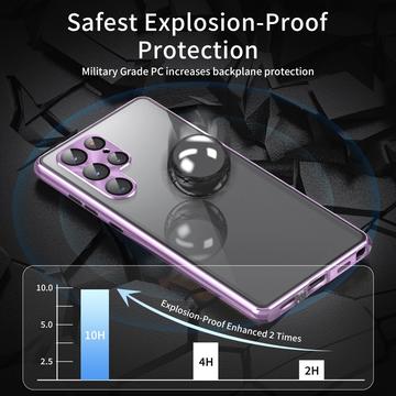 Samsung Galaxy S24 Ultra Magnetisk Cover med Hærdet Glas - Sort