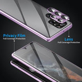 Samsung Galaxy S24 Ultra Magnetisk Cover med Hærdet Glas - Sort