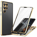 Samsung Galaxy S24 Ultra Magnetisk Cover med Hærdet Glas - Guld