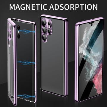 Samsung Galaxy S24 Ultra Magnetisk Cover med Hærdet Glas - Guld