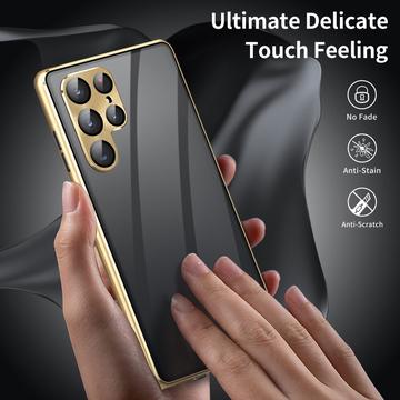 Samsung Galaxy S24 Ultra Magnetisk Cover med Hærdet Glas - Privatliv - Guld