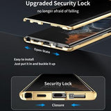 Samsung Galaxy S24 Ultra Magnetisk Cover med Hærdet Glas - Privatliv - Grøn