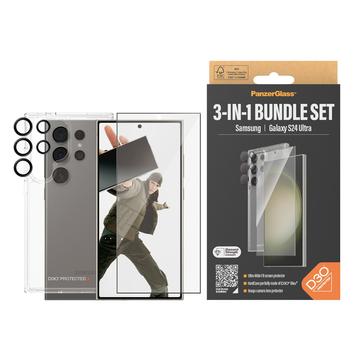 Samsung Galaxy S24 Ultra PanzerGlass 3-i-1 Beskyttelsessæt - Klar