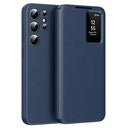 Samsung Galaxy S24 Ultra Smart Clear View Flip etui med kortplads - Safir