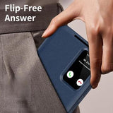 Samsung Galaxy S24 Ultra Smart Clear View Flip etui med kortplads - Safir