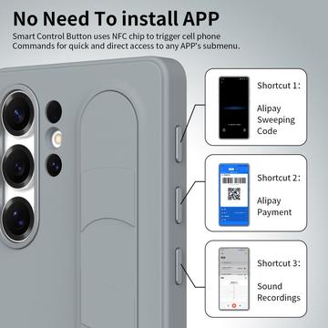 Samsung Galaxy S24 Ultra Smart hybrid cover med stående greb - mørkegrå