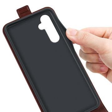 Samsung Galaxy S24 Vertikal Flip Taske med Kortholder - Brun