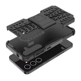 Samsung Galaxy S24+ Anti-Slip Hybrid Cover med Stativ - Sort