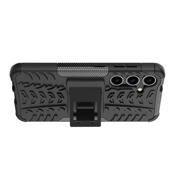 Samsung Galaxy S24+ Anti-Slip Hybrid Cover med Stativ - Sort