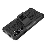 Samsung Galaxy S24+ Anti-Slip Hybrid Cover med Stativ - Sort