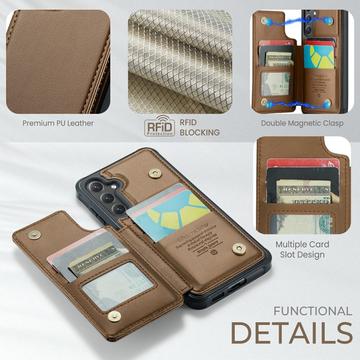 Samsung Galaxy S24+ Caseme C22 Cover med RFID-kortpung - Brun