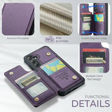 Samsung Galaxy S24+ Caseme C22 Cover med RFID-kortpung - Lilla