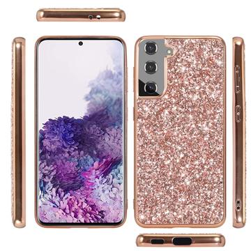 Samsung Galaxy S24+ Glitter Series Hybrid Cover - Rødguld
