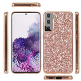 Samsung Galaxy S24+ Glitter Series Hybrid Cover - Rødguld