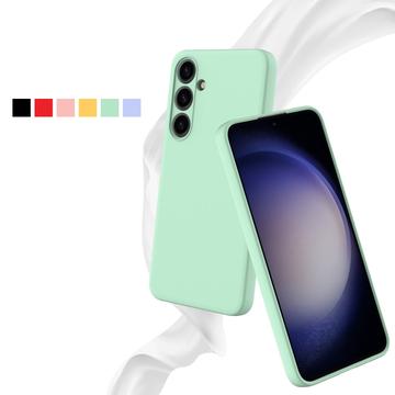 Samsung Galaxy S24+ Liquid Silikone Cover med Strop - Grøn