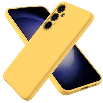Samsung Galaxy S24+ Liquid Silikone Cover med Strop - Gul