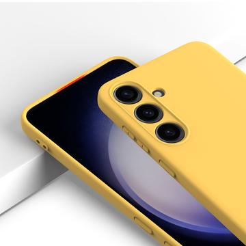 Samsung Galaxy S24+ Liquid Silikone Cover med Strop - Gul