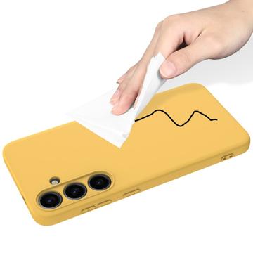 Samsung Galaxy S24+ Liquid Silikone Cover med Strop - Gul