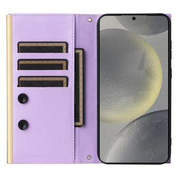 Samsung Galaxy S24+ Luksus Vatteret Pung - Lilla