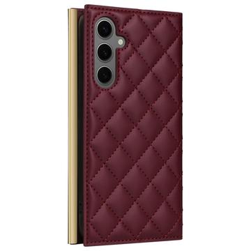 Samsung Galaxy S24+ Luksus Vatteret Pung - Vinrød