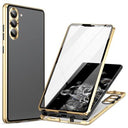 Samsung Galaxy S24+ Magnetisk Cover med Hærdet Glas - Guld