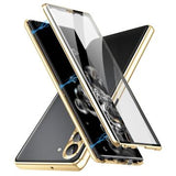 Samsung Galaxy S24+ Magnetisk Cover med Hærdet Glas - Guld