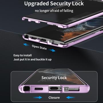 Samsung Galaxy S24+ Magnetisk Cover med Hærdet Glas - Guld