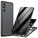 Samsung Galaxy S24+ Magnetisk Cover med Hærdet Glas - Privatliv - Sort