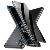 Samsung Galaxy S24+ Magnetisk Cover med Hærdet Glas - Privatliv - Sort